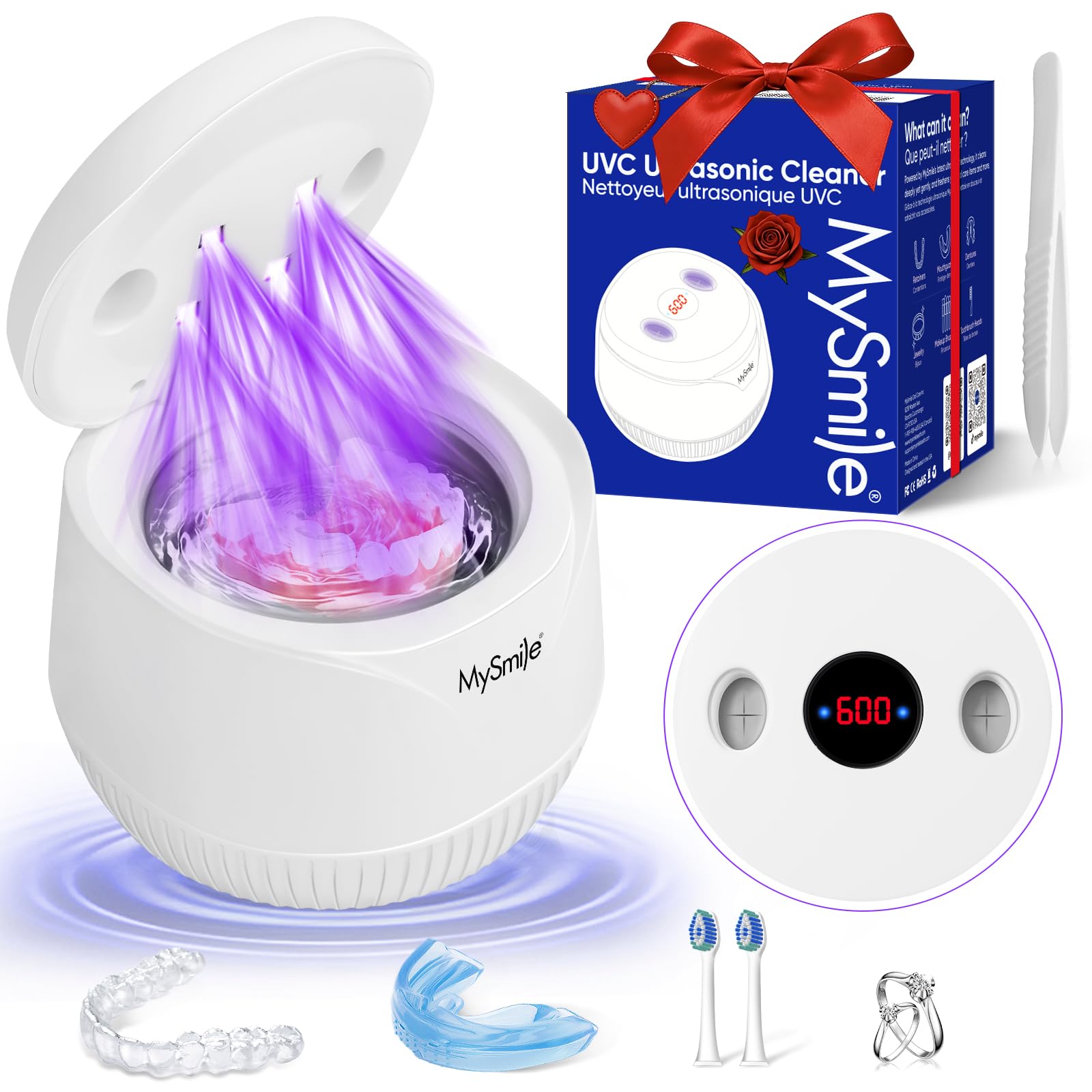 MySmile ultrasonic retainer cleaner, 200ml tank